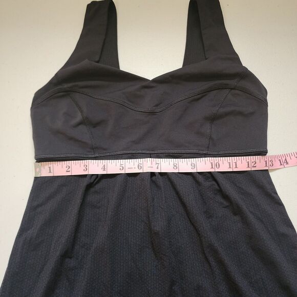 Lululemon Elevate Tank Top Womens 4 Black Breathable Mesh Drawcord Hem - Picture 7 of 10